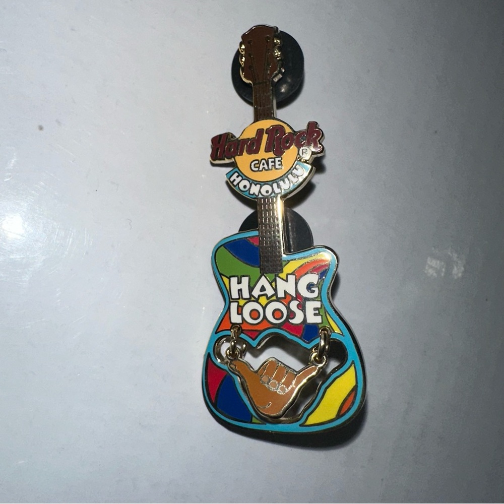Colorful Hang Loose Guitar Collectors Pin
